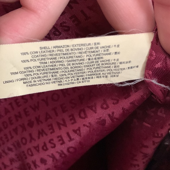 ❌SOLD❌Kate Spade New York Laurel Way Ari Tote Saffiano Leather Satchel Wine - Picture 13 of 13